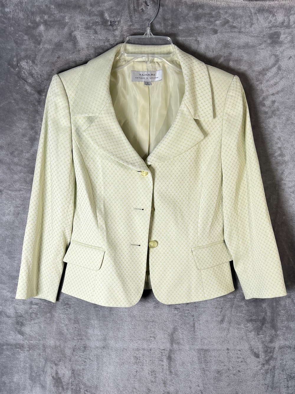 Tahari Light Yellow Women's Tailored Blazer